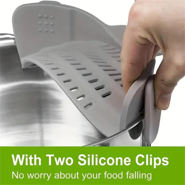 Adjustable Clip On Pot Strainer - 1pc Kitchen Strainer for Pans and Bowls