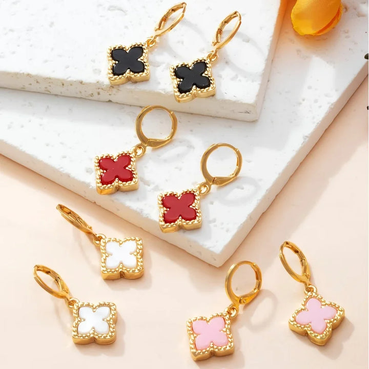 Earrings Four Leaf Clover Pendant Dangle jewellery Gift Idea Spring 2026 Trendy Party Accessory