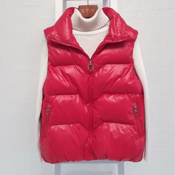 Insulating Women Vest - Loose Puffer, Polyester, Winter