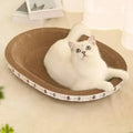 43cm Corrugated Cat Scratcher - Round Oval Grinding Toy, Wear-Resistant Bed Nest for Cats