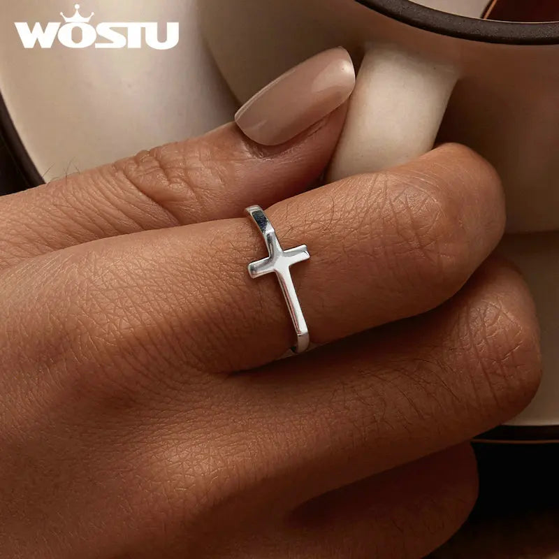 Sterling Silver Cross Ring 925 - Minimalist Daily Wear jewellery Summer 2026 Gift Idea For All jewellery Lovers