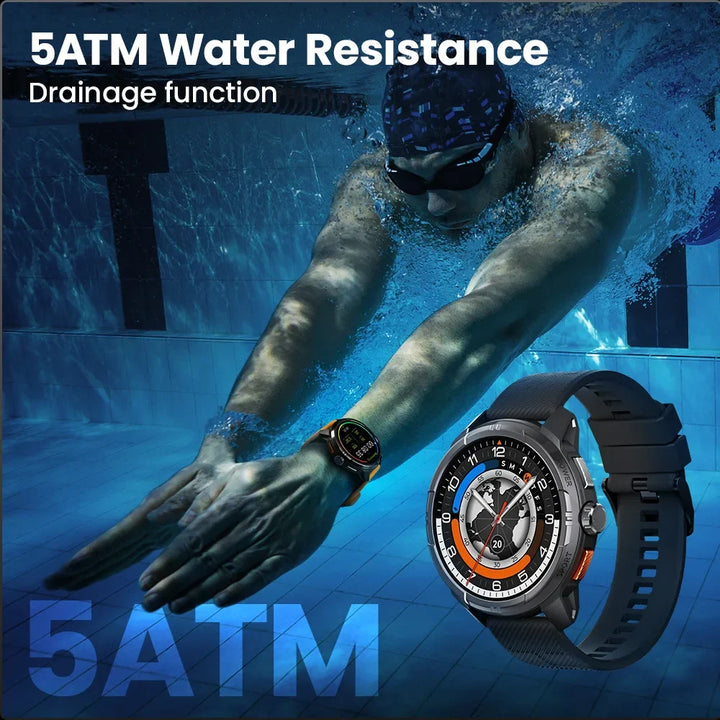 Smartwatch With GPS – 1.6-Inch AMOLED, 5ATM Waterproof, Bluetooth Calling, 22-Day Battery, Fall 2025 Gift