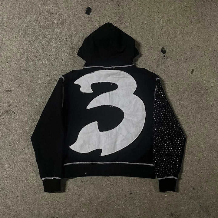 Oversized Relaxed Men Hoodie - Boxy Patchwork, Cotton Street