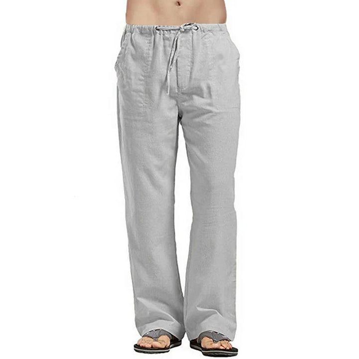 Solid colour Multi-Pocket Linen Men Trousers - Casual Breathable Summer Trouser, Large Size