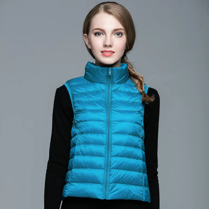 Lightweight Women's Sleeveless Vest - Quilted Nylon, Warm