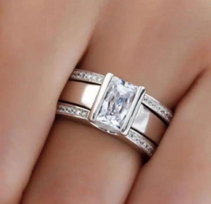 Rings Set Geometric Rhinestone Silver jewellery For Party Wear Fall 2026 Gift Idea