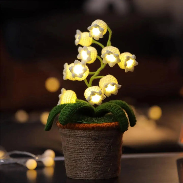 Knitted Lily Of The Valley Cotton Rope Pot Lamp Cozy