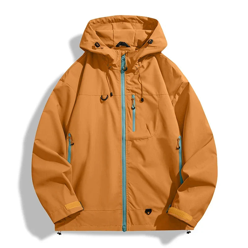 Waterproof Unisex Windbreaker - Hooded Single-Layer, Hiking