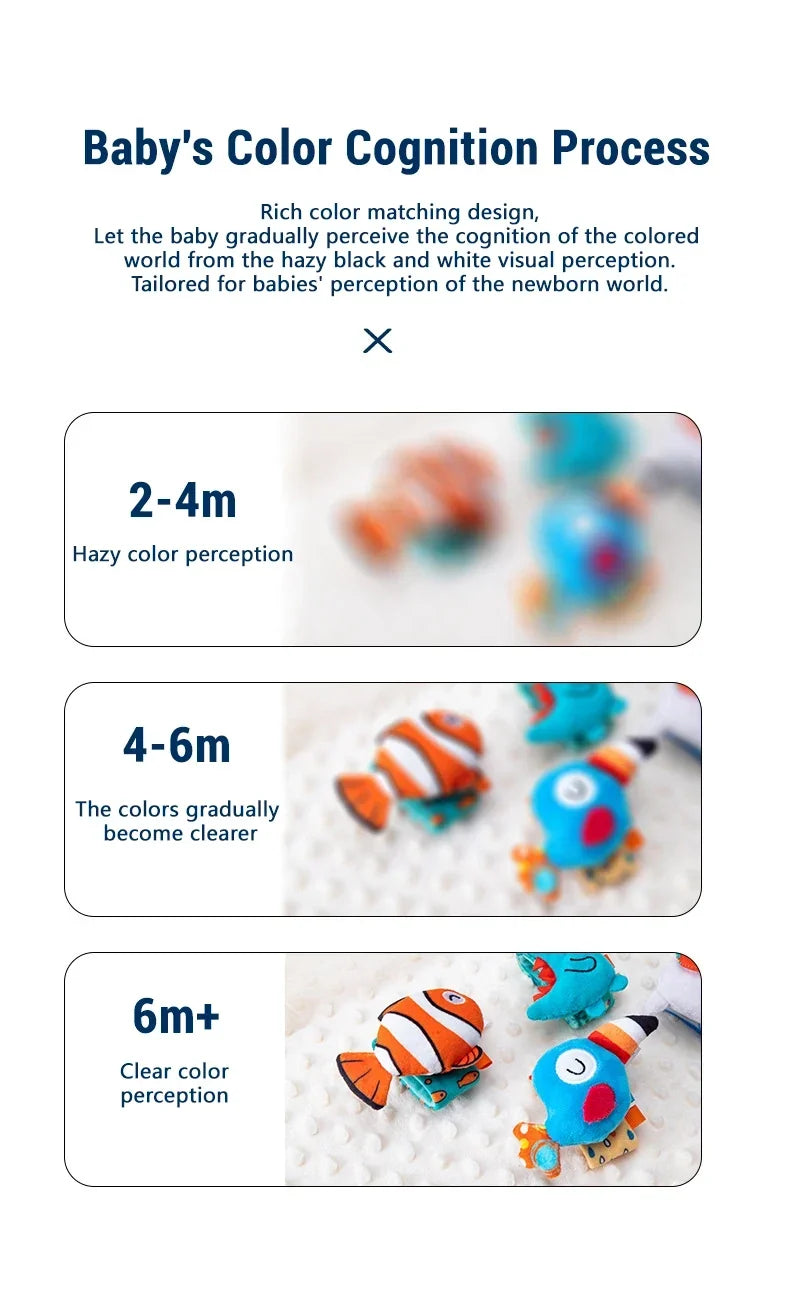 Baby Wrist Rattle Set Newborn Sensory Toys Soothing Gift