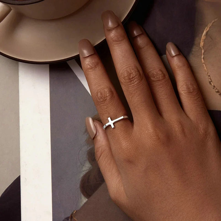 Sterling Silver Cross Ring 925 - Minimalist Daily Wear jewellery Summer 2026 Gift Idea For All jewellery Lovers
