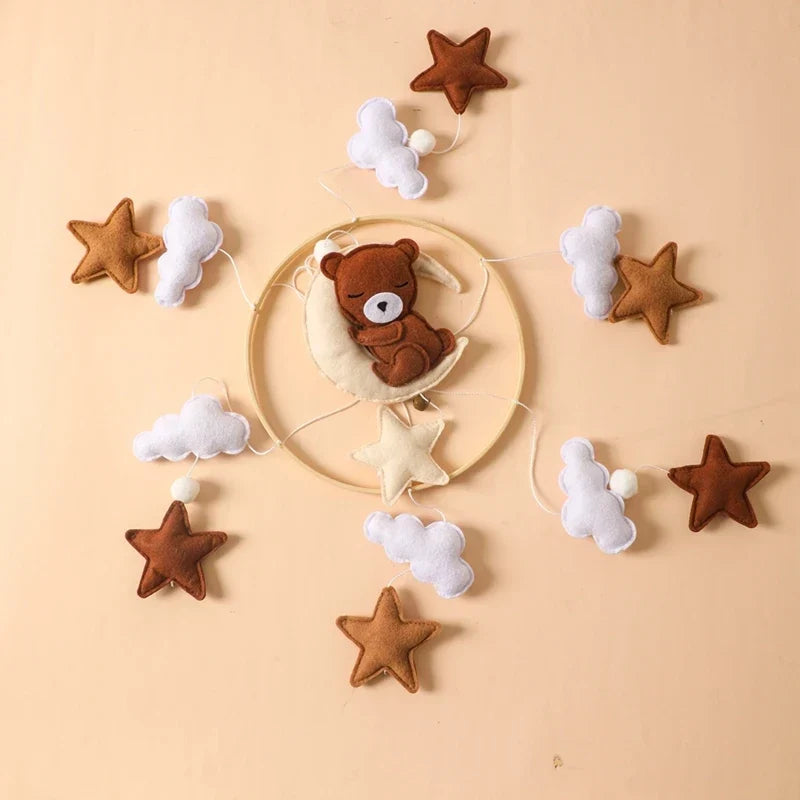 Baby Crib Mobile Wooden Nursery Newborn Sensory Toys