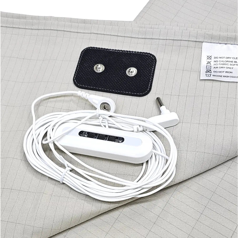 Earthing Fitted Sheet Organic Cotton Silver Grounding