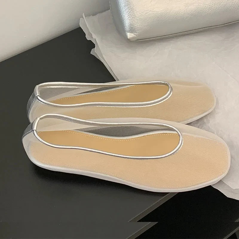 Lightweight Women Ballet Flats - Shallow Slip On Mesh