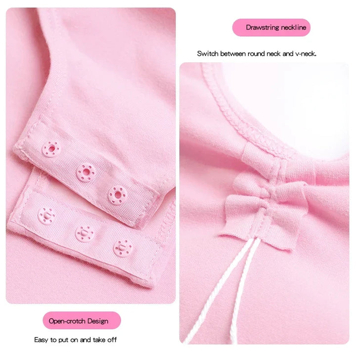 Breathable girls long sleeve ballet leotard - twist-front, cotton, for dance class