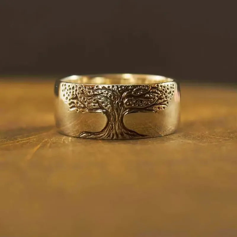 Tree Of Life Ring Unisex Vintage Carved jewellery European American Fashion Fall 2026 Trend Gift Idea