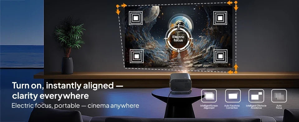 Mini Android Projector WiFi 6 350 ANSI Lumens – 4K Ready Smart Home Cinema 2026 Gift