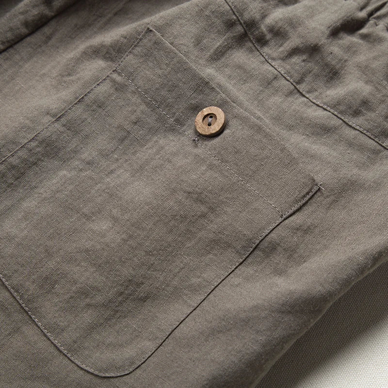 Linen Relaxed Trousers for Men and Women, Breathable Flax Cotton Blend, Lightweight Casual and Formal Wear