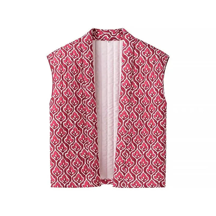 Insulating Women’s Quilted Vest - Loose Open Stitch, Cotton