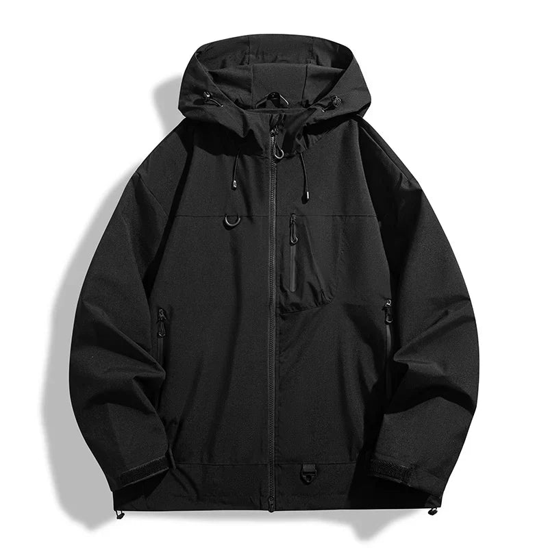 Waterproof Unisex Windbreaker - Hooded Single-Layer, Hiking