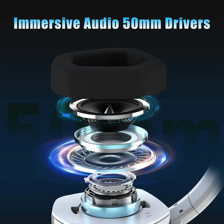 Wireless Gaming Headset With Mic Active Noise Cancellation