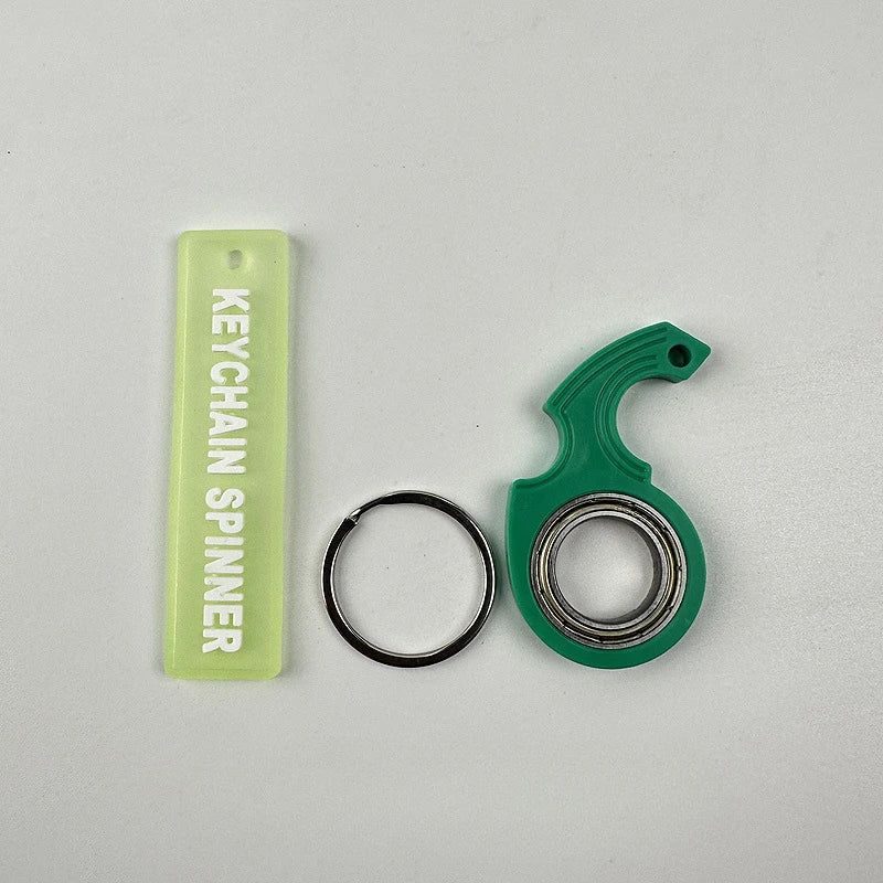 Metal Keychain Fidget Spinner Ring Stress Relief Toy