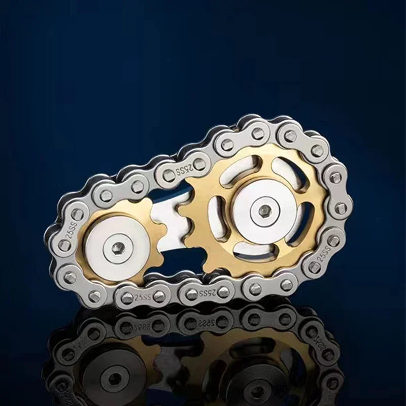 Fidget Spinner Metal Chain Gear EDC Rainbow Focus Toy