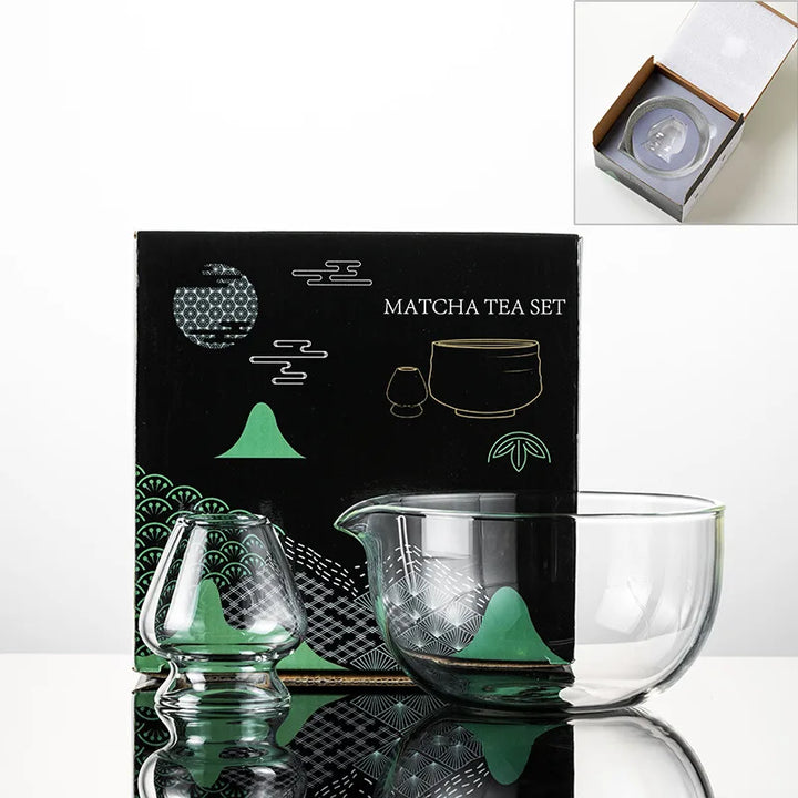 Matcha Mixing Bowl Glass Pouring Spout Japanese Tea