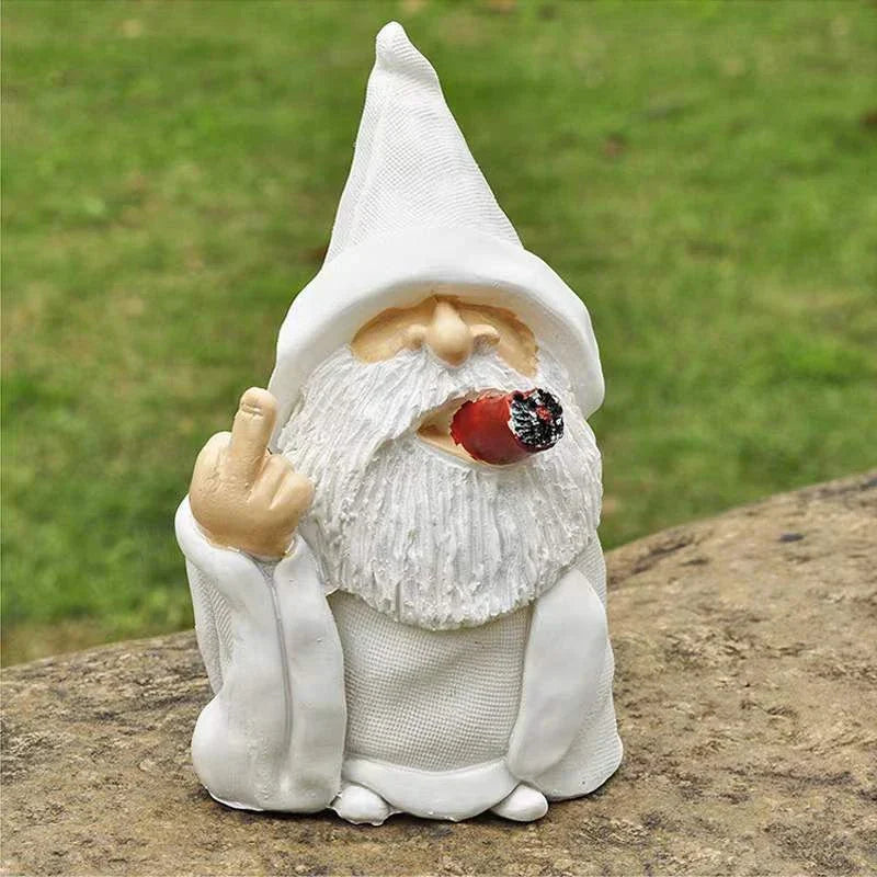 Garden Gnome Statue Resin Provocative Middle Finger Figurine, Outdoor Garden Decor TikTok Viral Fall 2026 Gift
