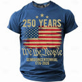 Soft unisex graphic tee - distressed flag print, 250-year design, durable cotton, casual everyday wear