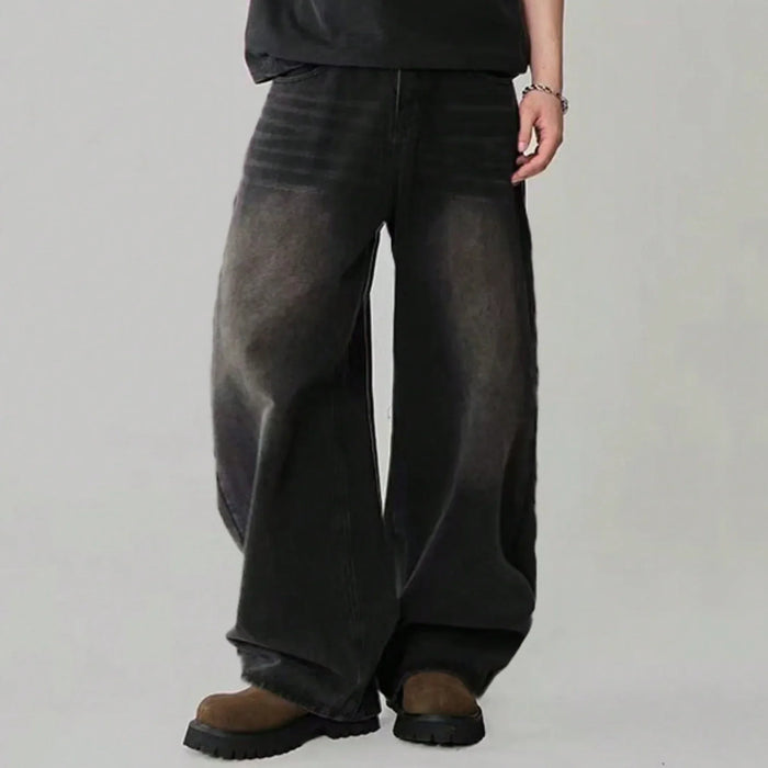 Oversized Men's Wide Leg Jeans - Baggy Straight Cotton Blend