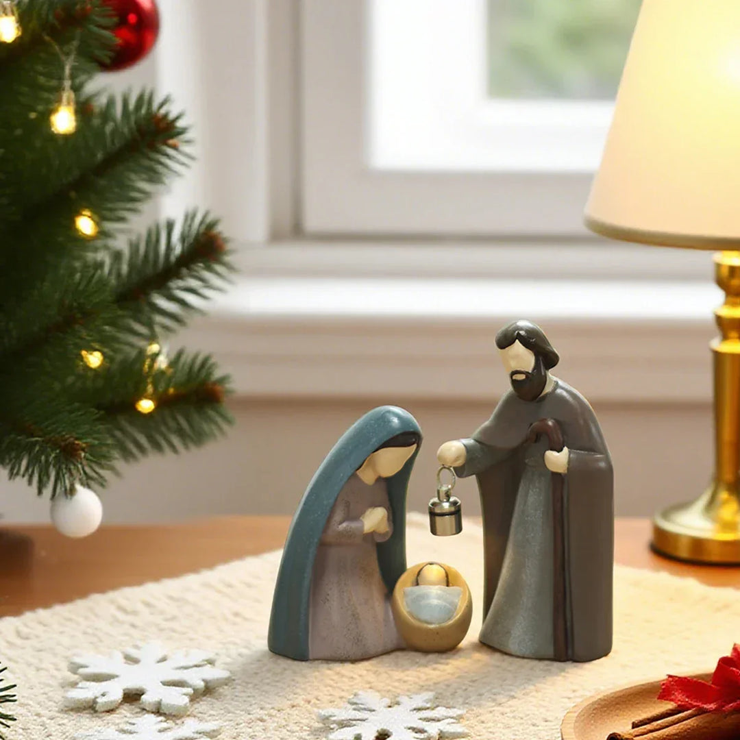 Nativity Scene Ornament Luminous Handheld Lamp Folk Art Christmas Decor 2025 Gift