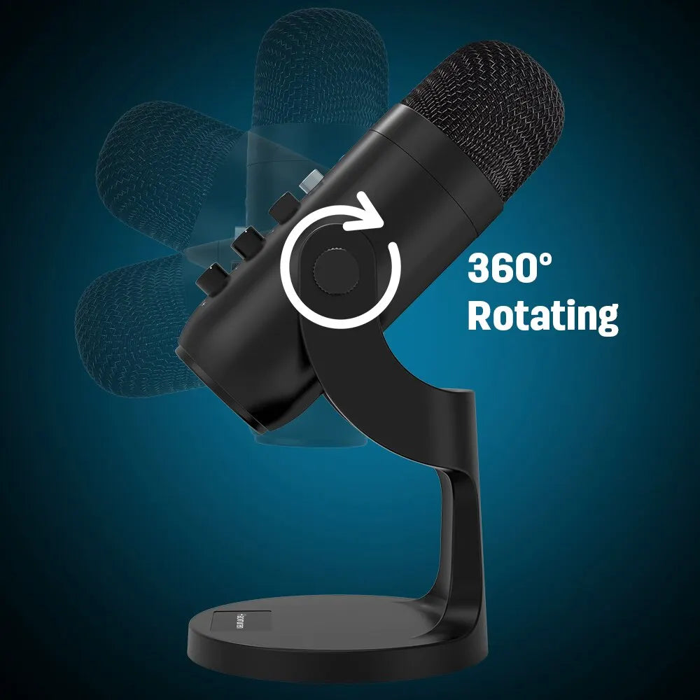 USB Condenser Microphone Desktop Mic For Streaming Podcast