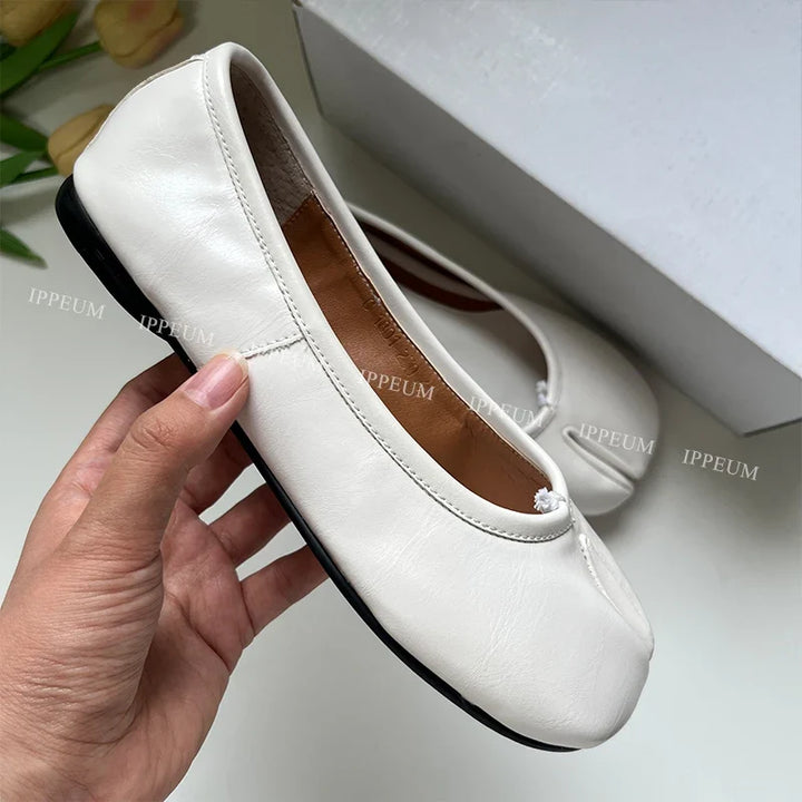 Lightweight Womens Split Toe Ballet Flats - Mary Jane, PU
