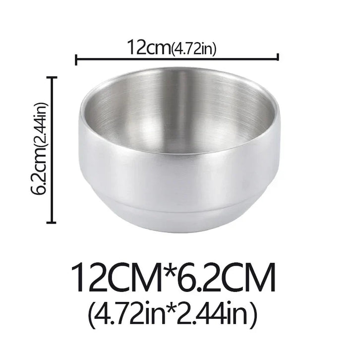 Stainless Steel Double Layer Rice Bowl With Lid Insulated
