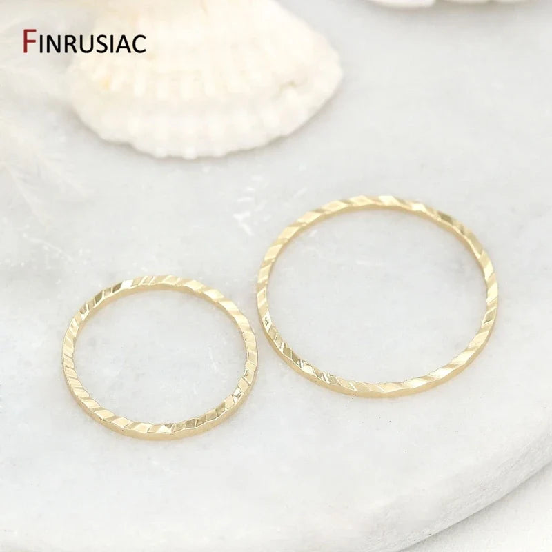 14K Gold Plated Brass jewellery Ring Connectors Pack 10Pc