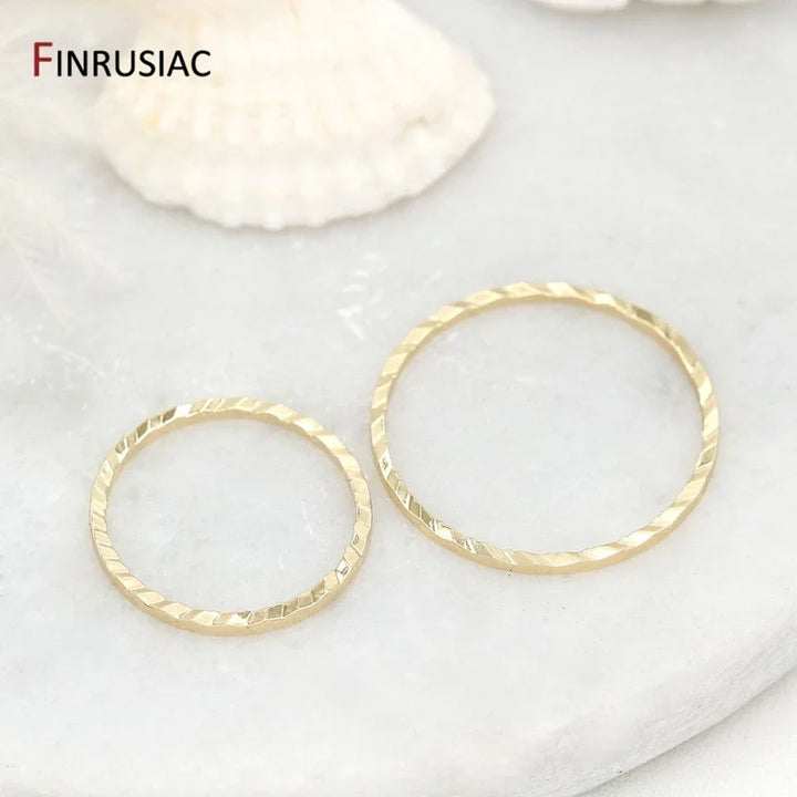 14K Gold Plated Brass jewellery Ring Connectors Pack 10Pc