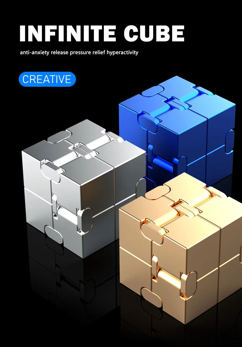 Metal Magic Cube Stress Relief Toy Portable Puzzle Focus