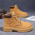 Retro Casual High Top Boots for Men - Winter Chunky Lace-Up Motorcycle Ankle Footwear