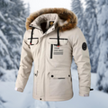 Warm Men's Parka - Hooded Faux Fur, Polyester, Winter