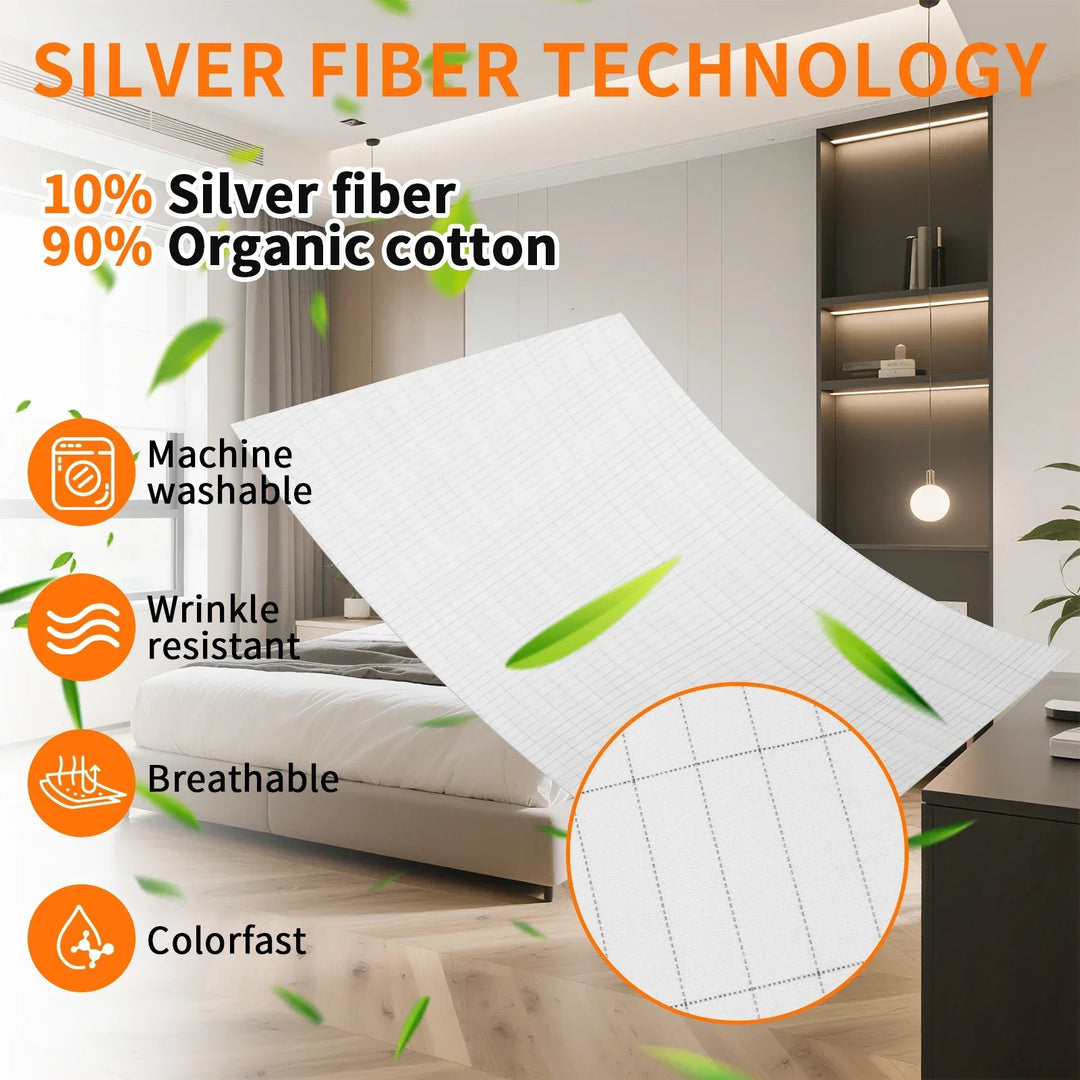 Earthing Grounding Bed Sheet 95 Cotton 5 Silver Fiber