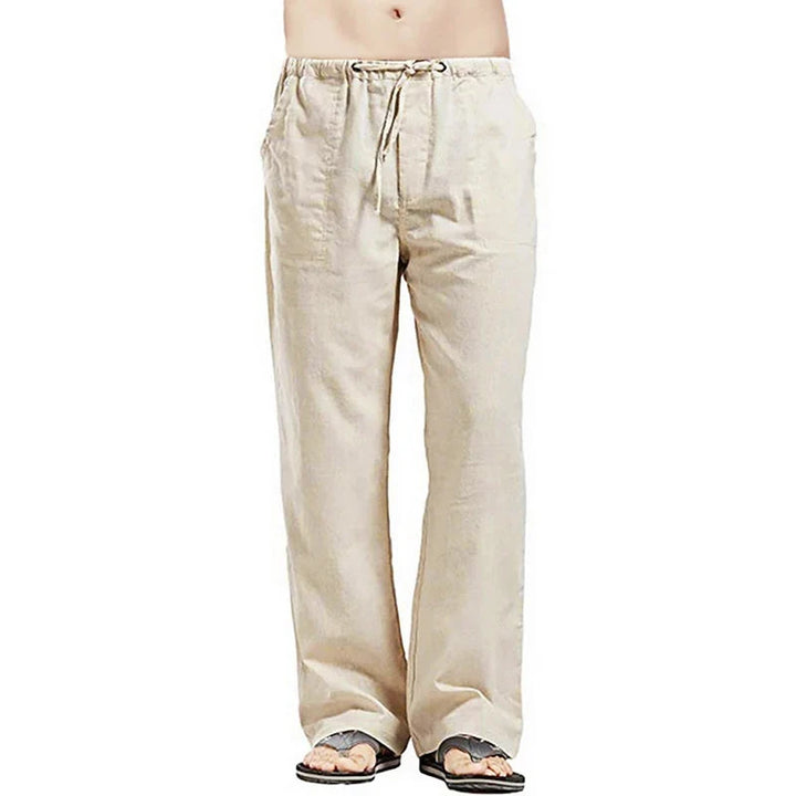 Solid colour Multi-Pocket Linen Men Trousers - Casual Breathable Summer Trouser, Large Size