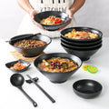 Ramen Bowl Black Plastic Japanese Style Noodle Bowl