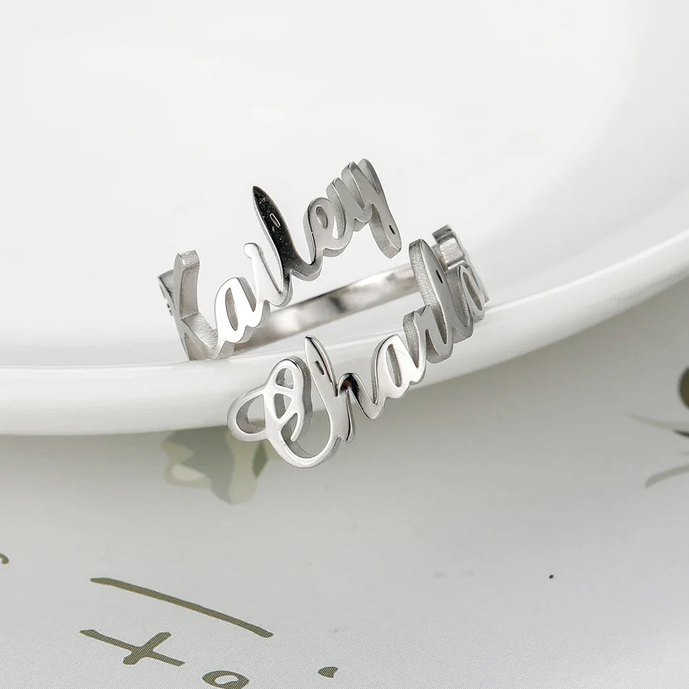 Name Ring Custom Double First Names jewellery For Couples Personalized Gift TikTok Viral Fall 2026