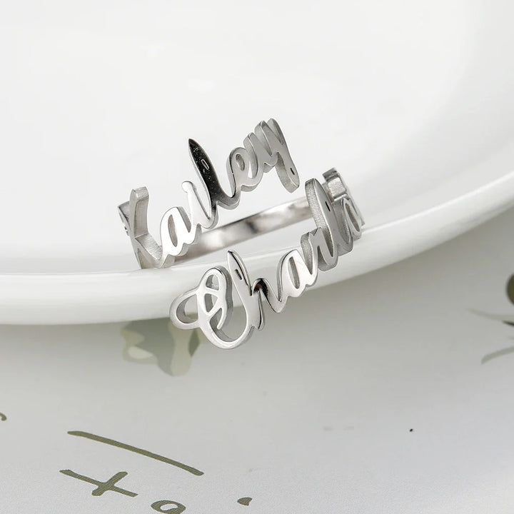 Name Ring Custom Double First Names jewellery For Couples Personalized Gift TikTok Viral Fall 2026