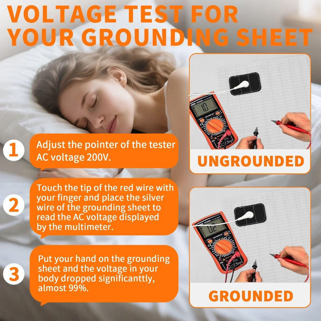 Earthing Grounding Bed Sheet 95 Cotton 5 Silver Fiber