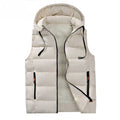 Warm Men’s Hooded Vest - Quilted Polyester, Winter Layering