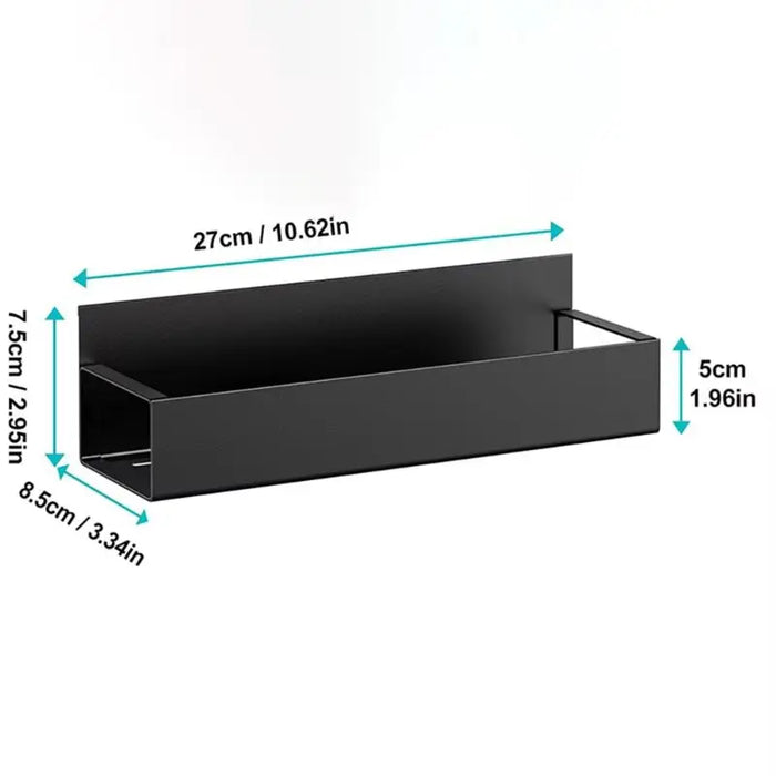 Magnetic Spice Storage Rack - Home Organizers for Refrigerator, Black Iron Kitchen Shelf