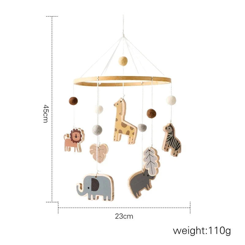 Baby Crib Mobile Wooden Nursery Newborn Sensory Toys