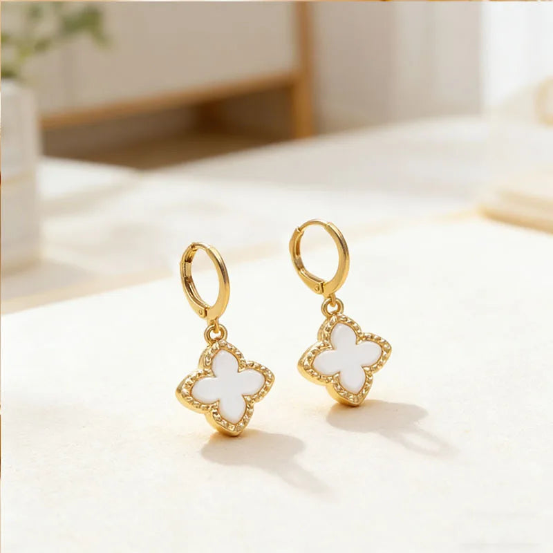 Earrings Four Leaf Clover Pendant Dangle jewellery Gift Idea Spring 2026 Trendy Party Accessory