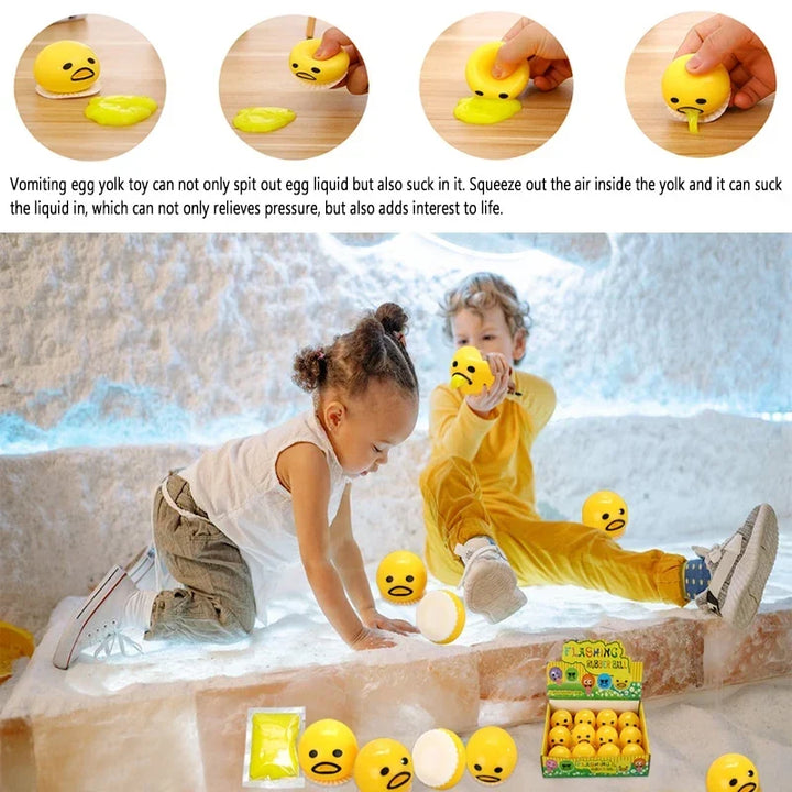 Stress Relief Egg Yolk Squeeze Toy Vomit Gag Funny Gift